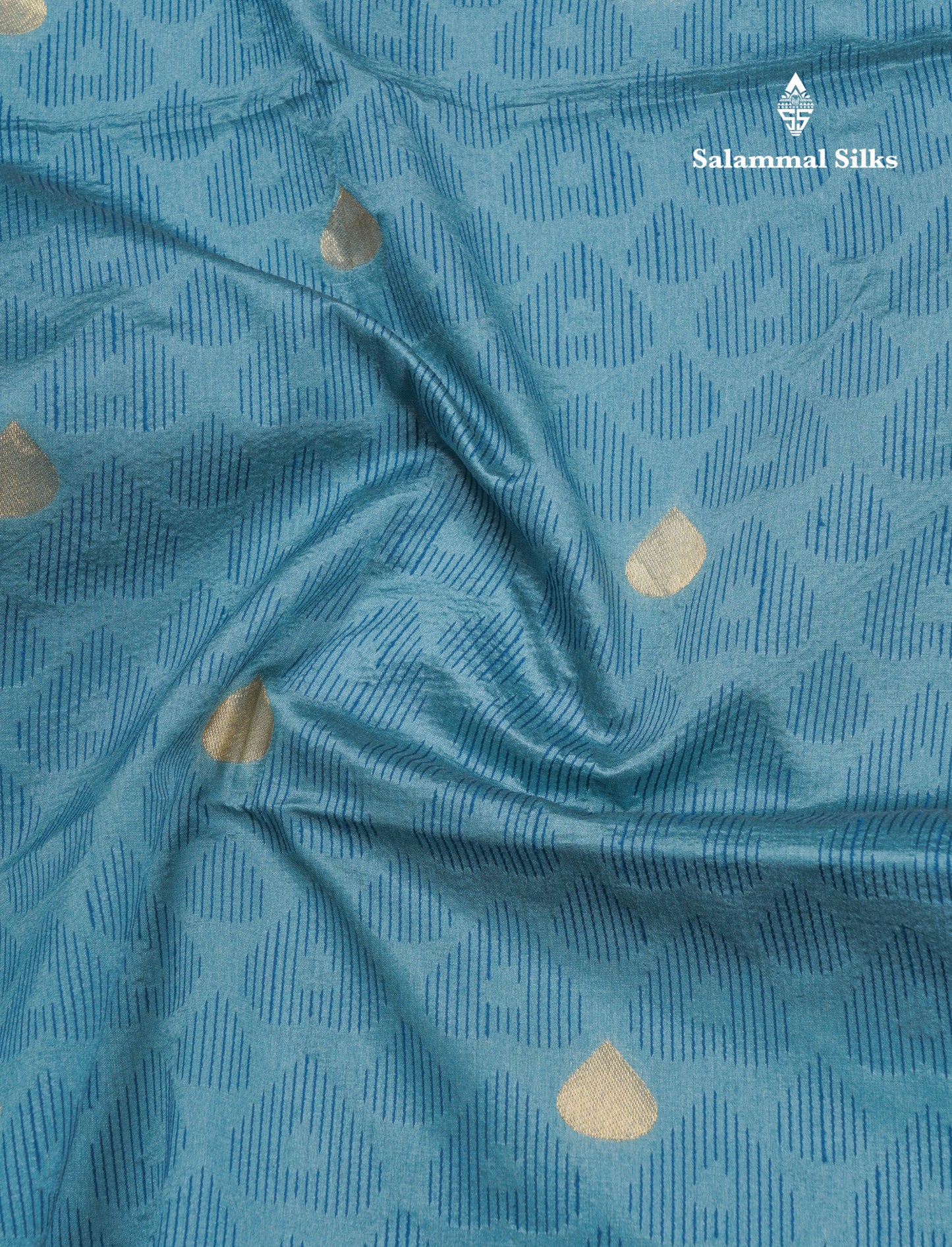 Beautiful Pastel Blue Cotton Mix Saree With Self Blouse