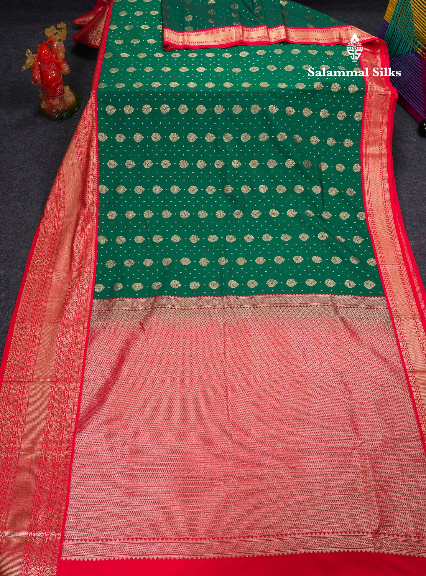 Beautiful Ramar Blue Semi Silk Saree With Contrast Chilly Red Traditional Evening Morning Border