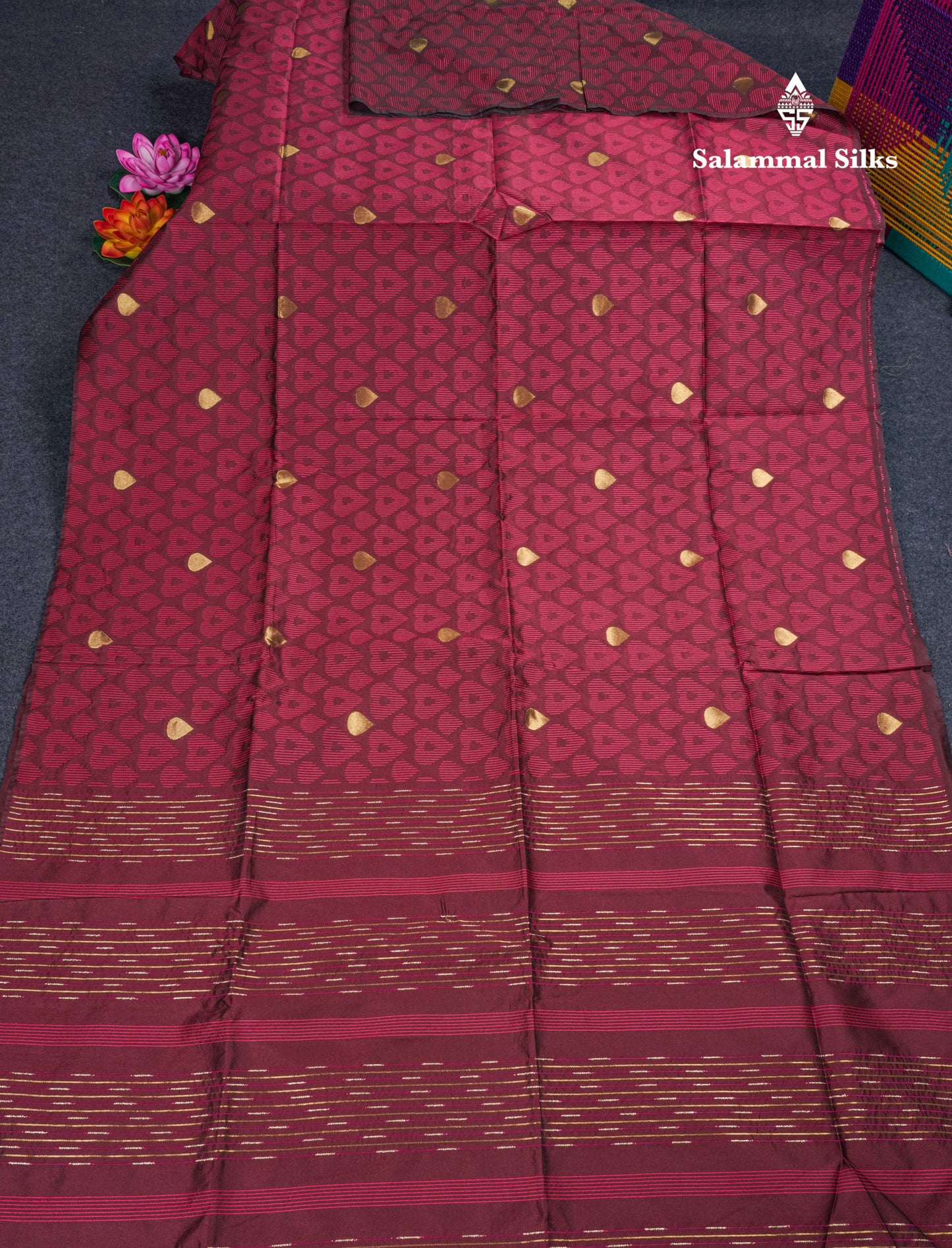 Dark Maroon Beautiful Fancy Saree With Blouse