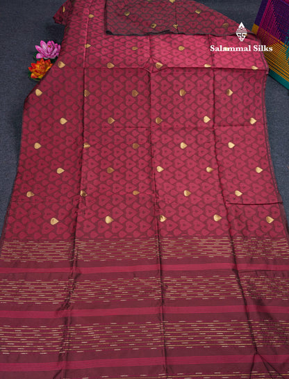 Dark Maroon Beautiful Fancy Saree With Blouse