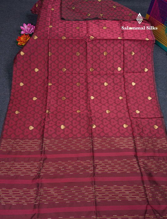 Dark Maroon Beautiful Fancy Saree With Blouse