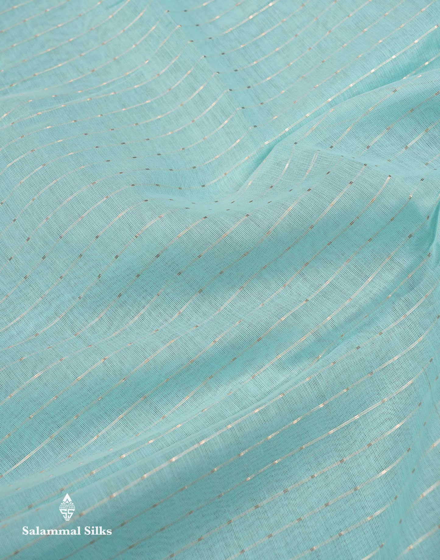 Beautiful Light Pink Zari Lines Cotton Mix Fancy Saree With Embroidery Floral Design & Small Zari Border