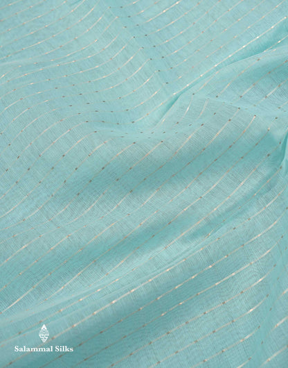 Beautiful Light Pink Zari Lines Cotton Mix Fancy Saree With Embroidery Floral Design & Small Zari Border