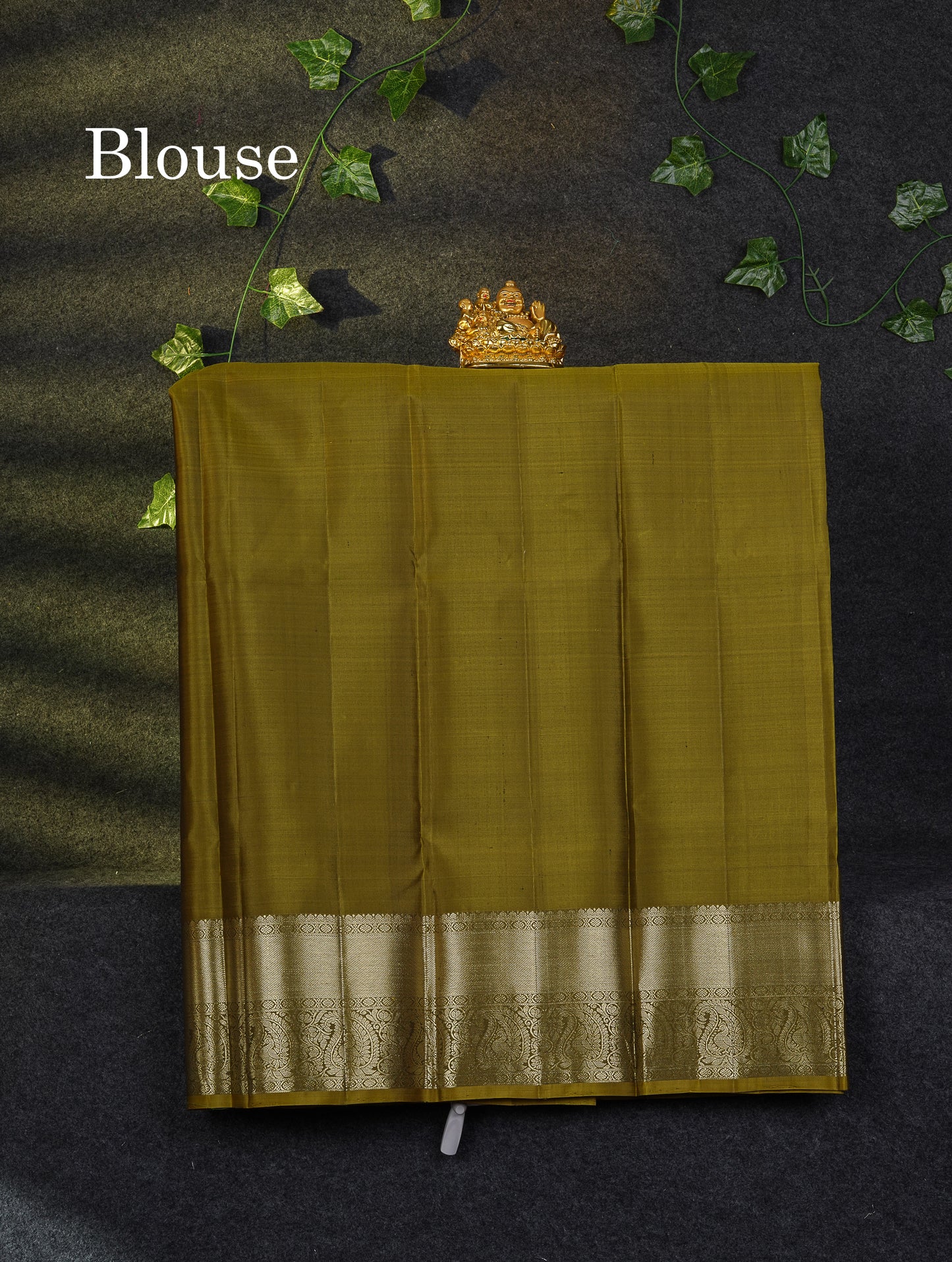 Beautiful Pure Silk Pattu Pavadai Checks With Butta (Violet) With Contrast Olive Mustard Yellow Blouse 36"