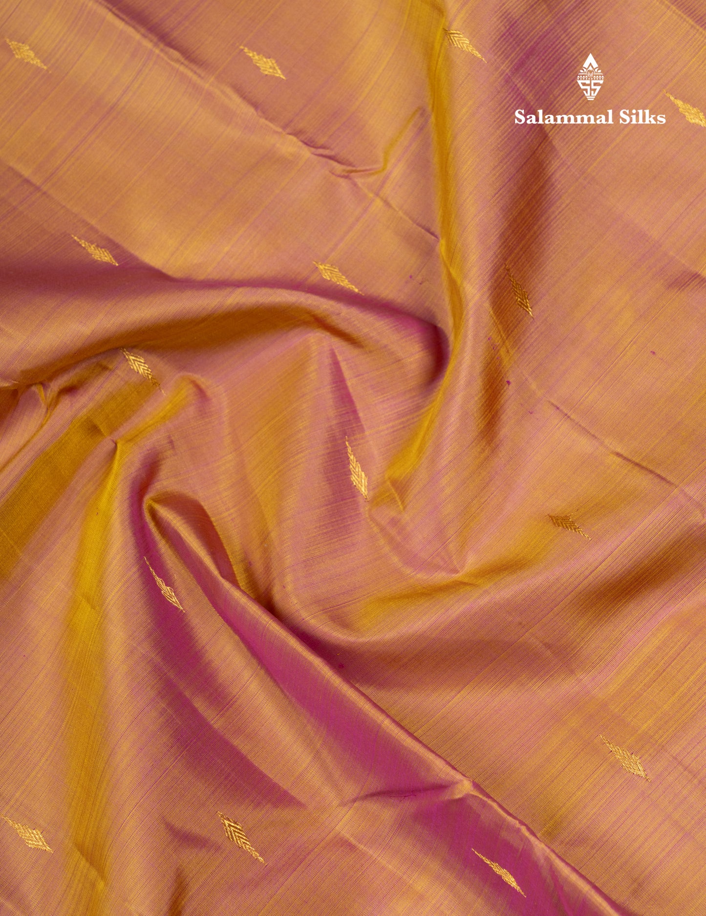Mustard Yellow Pure Kanjivaram Silk Saree With Contrast Dark Purple Small Traditional Border