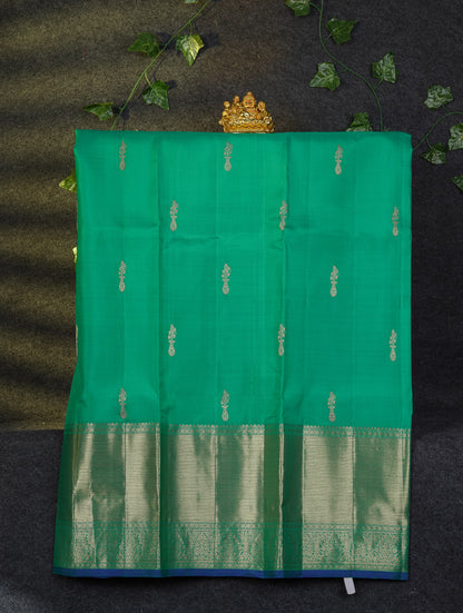 Beautiful Pure Silk Pattu Pavadai (Mehandi Green) With Contrast Light Pink Blouse 45"