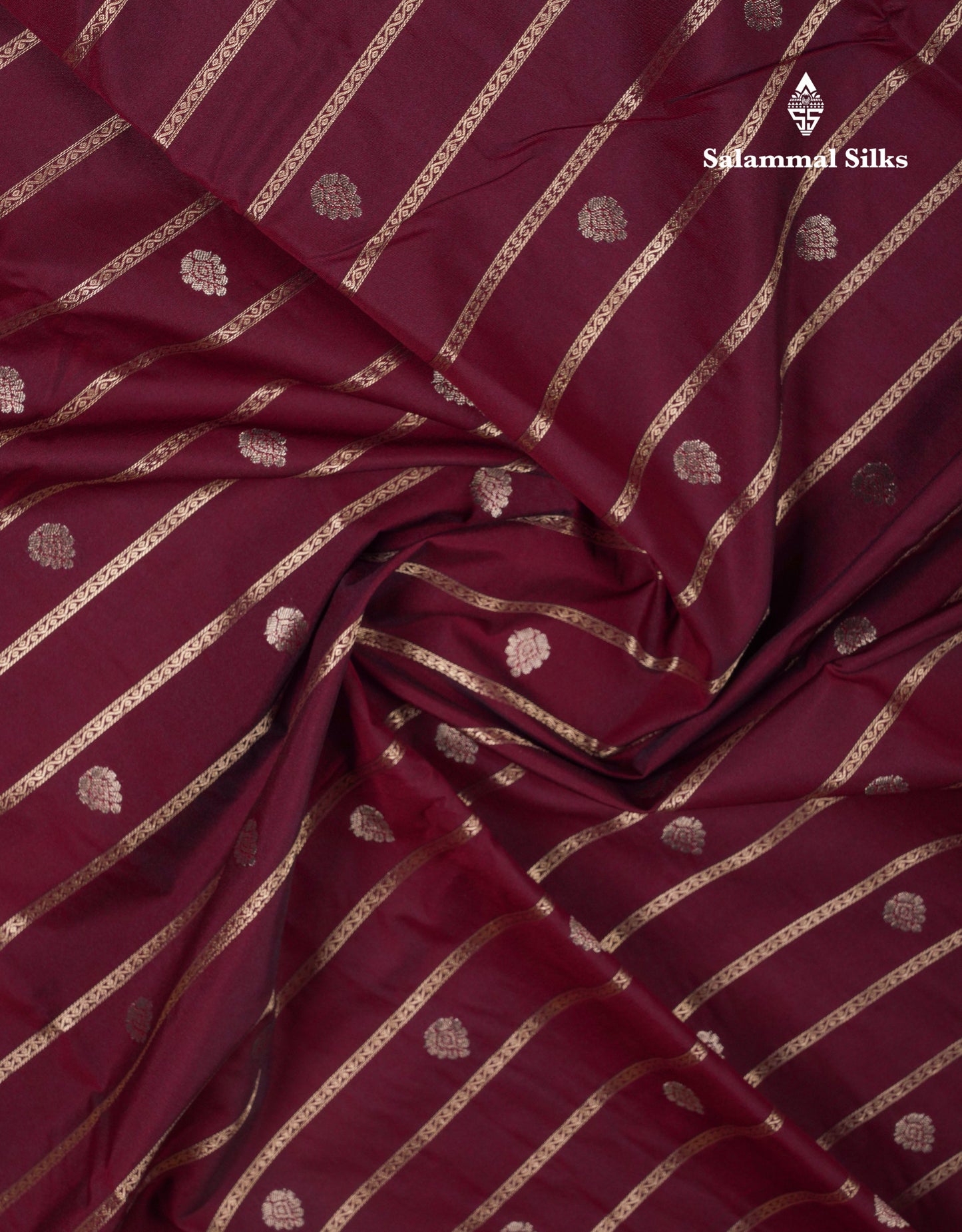 Beautiful Dark Brown Semi Silk Saree With Contrast Cream Sandal Traditional Rettapet Border