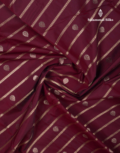Beautiful Dark Brown Semi Silk Saree With Contrast Cream Sandal Traditional Rettapet Border