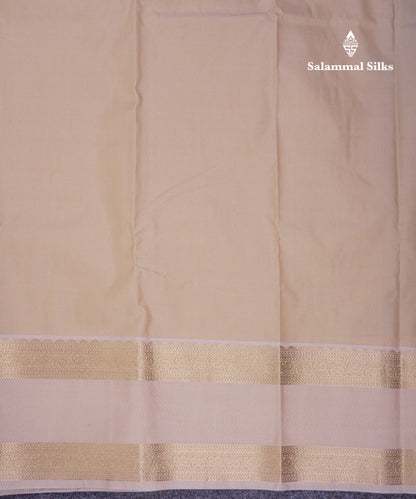Beautiful Dark Brown Semi Silk Saree With Contrast Cream Sandal Traditional Rettapet Border