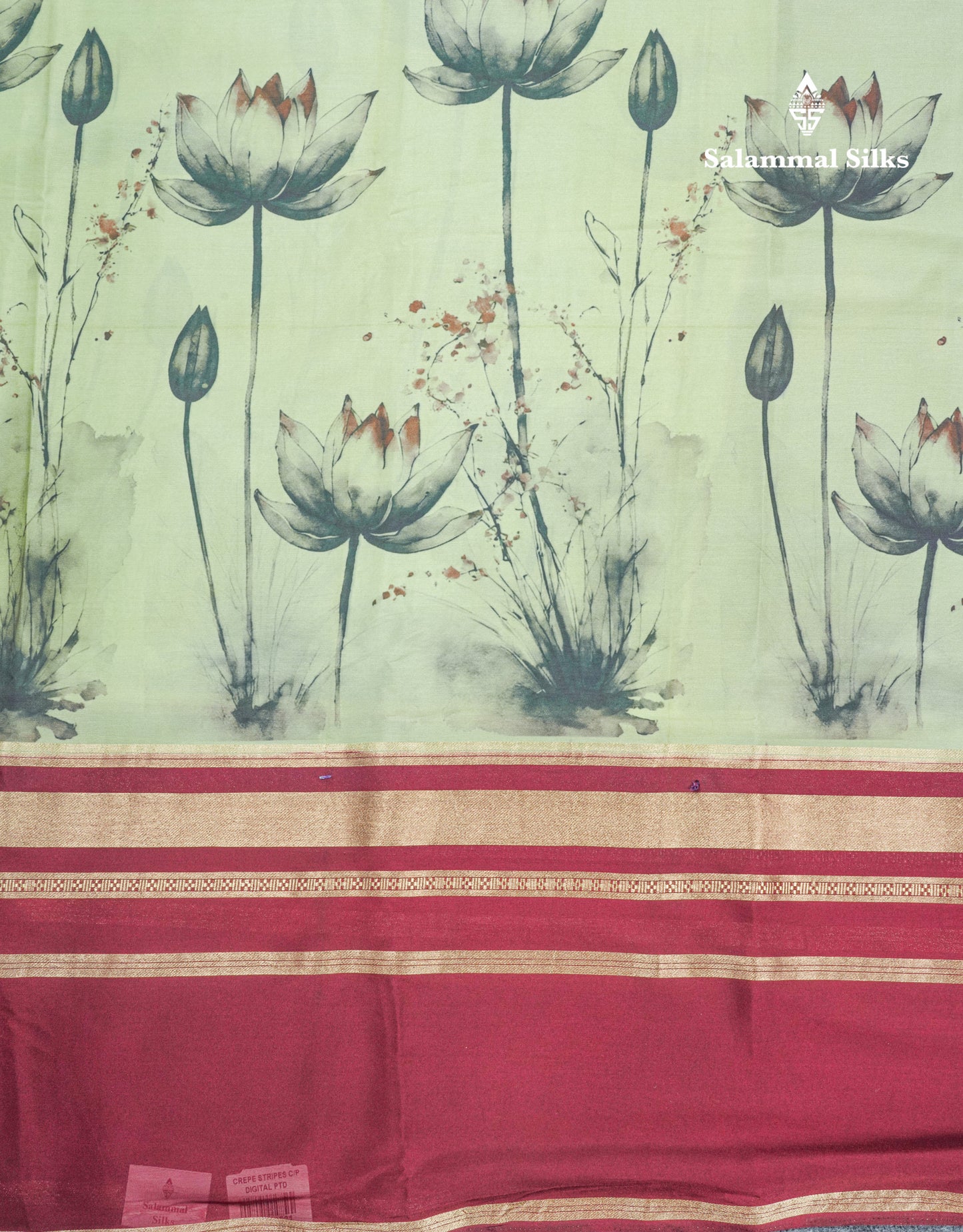 Manthulir Yellow Semi Mysore Crepe Saree With Contrast Sapphire Blue Long Gap Border