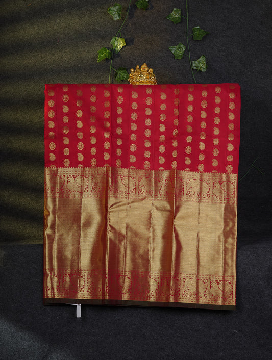 Beautiful Pure Silk Pattu Pavadai (Maroon) With Traditional Long Border 45"
