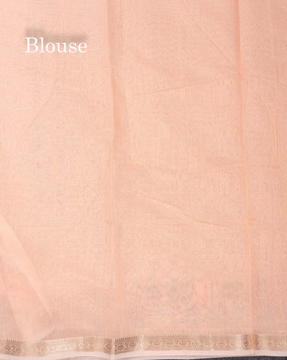 Beautiful Pastel Blue Zari Lines Cotton Mix Fancy Saree With Embroidery Floral Design & Small Zari Border
