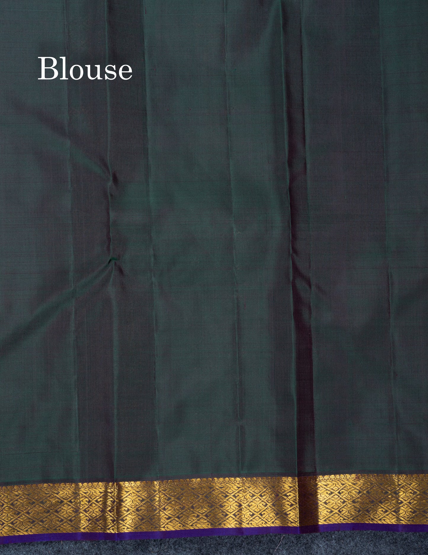 Rust Orange Pure Kanjivaram Silk Saree With Contrast Dark Bottle Green Blouse
