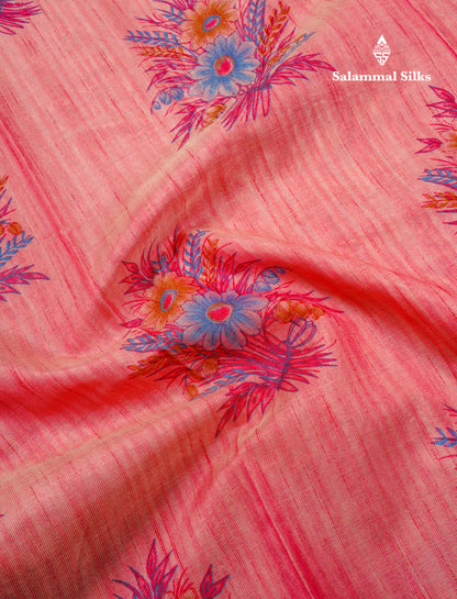 Elaichi Green Printed Cotton Mix Saree With Small Tissue Border