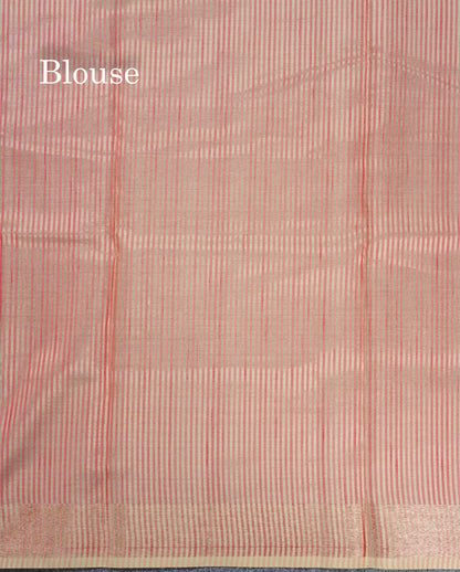 Elaichi Green Printed Cotton Mix Saree With Small Tissue Border