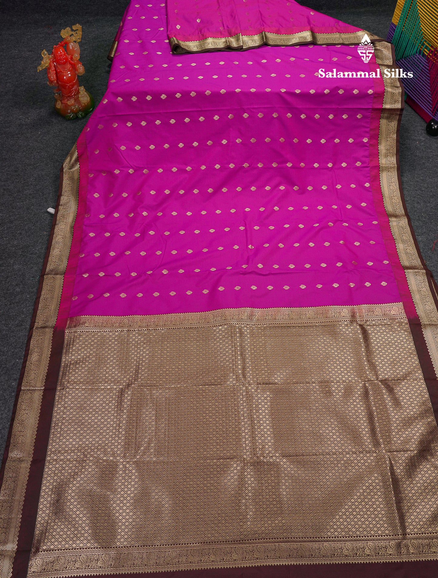 Beautiful Vadamalli Semi Silk Saree With Contrast Dark Brown Traditional Small Border