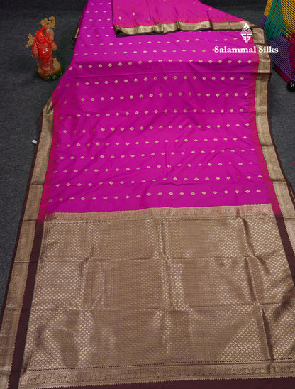 Beautiful Vadamalli Semi Silk Saree With Contrast Dark Brown Traditional Small Border