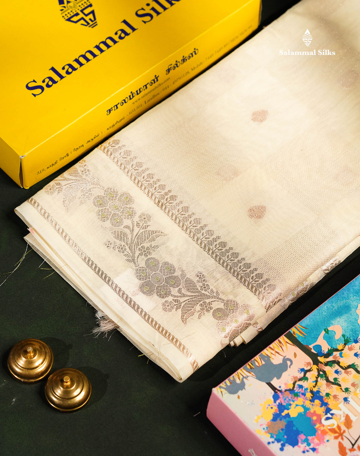 Pastel Blue Colour Cotton Mix Saree With Silver Zari Menna Work Border