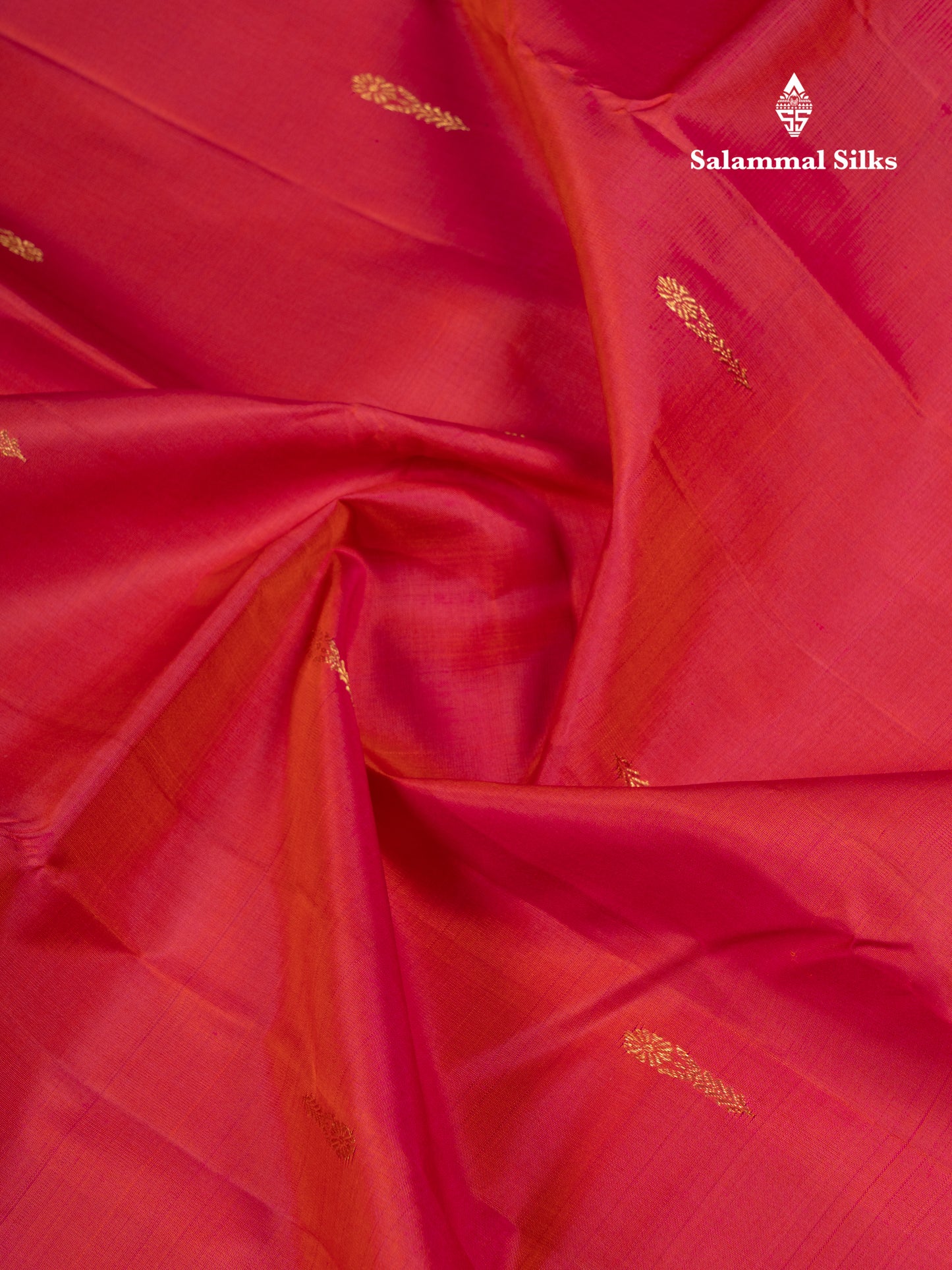 Rust Orange Pure Kanjivaram Silk Saree With Contrast Dark Bottle Green Blouse