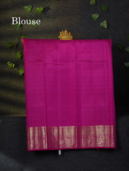 Beautiful Pure Silk Pattu Pavadai (Violet) With Contrast Pink Blouse 45"