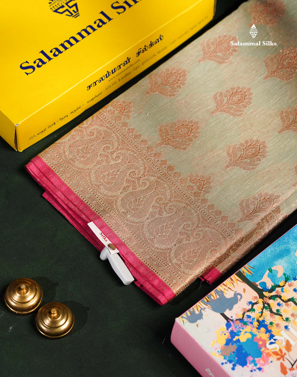 Beautiful Grey Linen Cotton Mix Fancy Saree With Contrast Pink Blouse