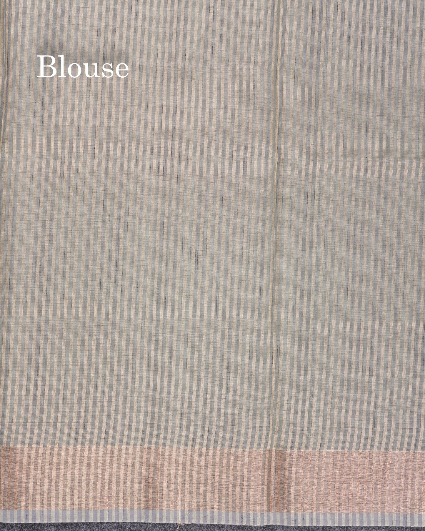 Gray Fancy Saree With Copper Zari Border