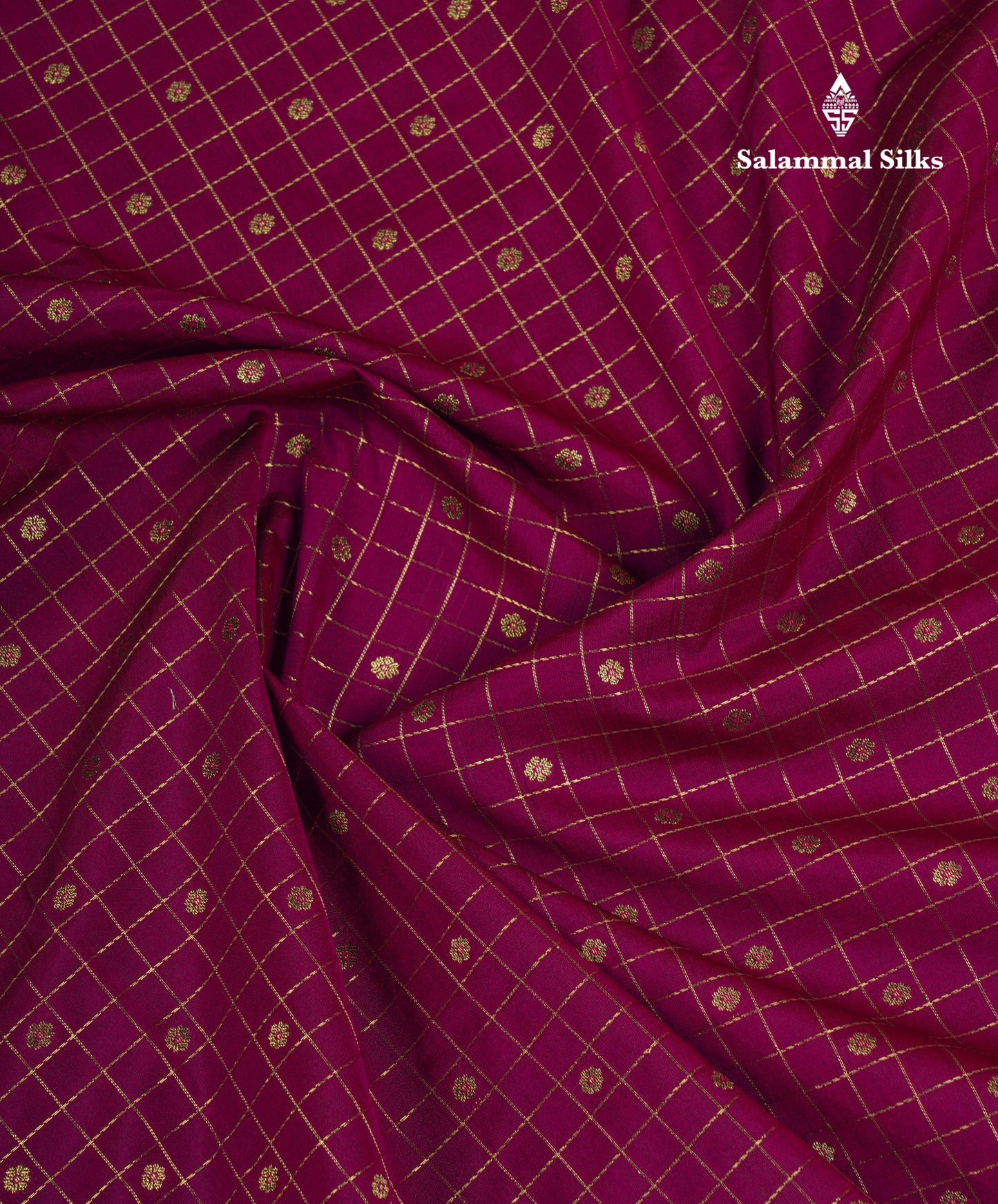 Beautiful Vadamalli Checks With Butta Semi Silk Saree With Contrast Baby Pink Traditional Border