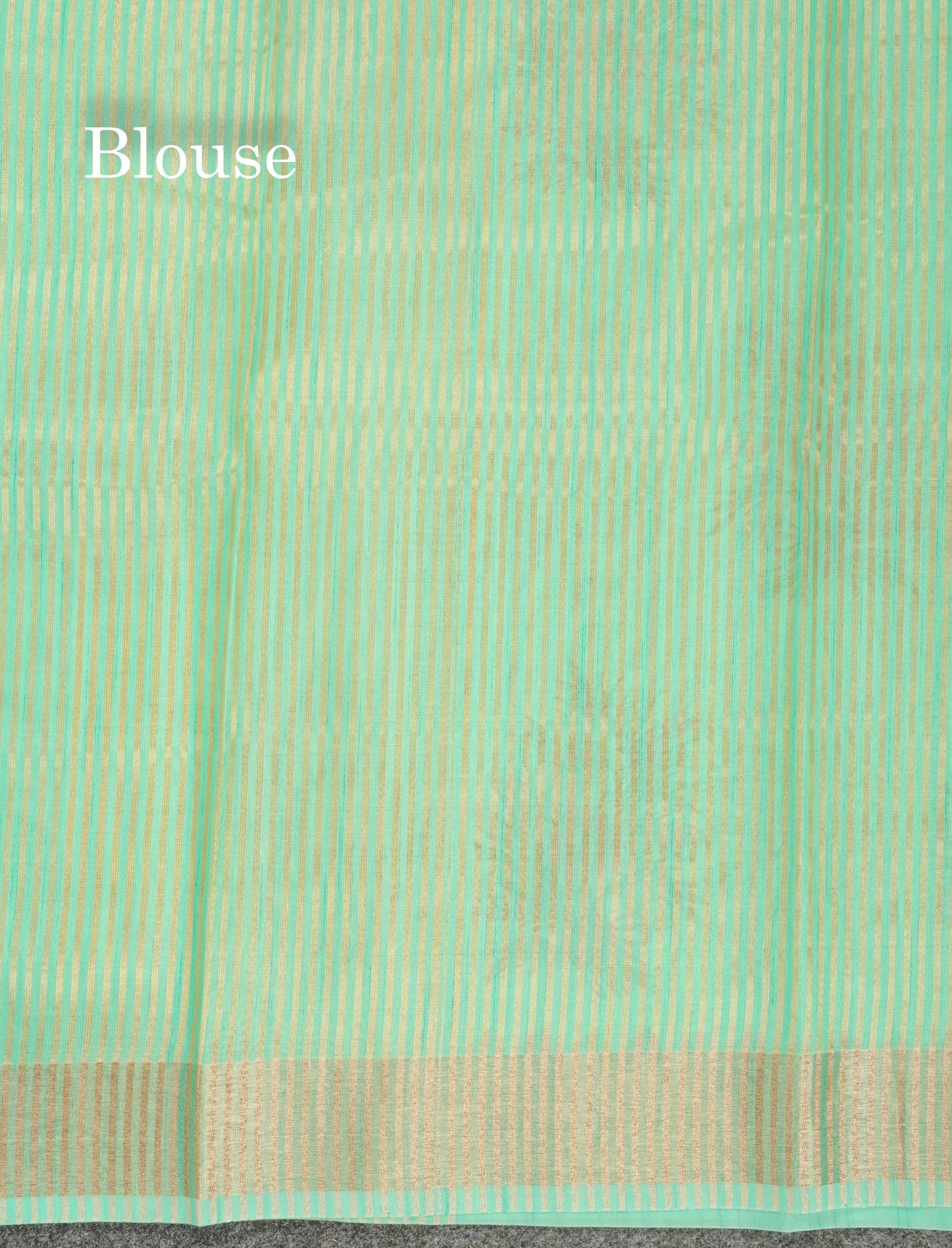 Elaichi Green Printed Cotton Mix Saree With Small Tissue Border