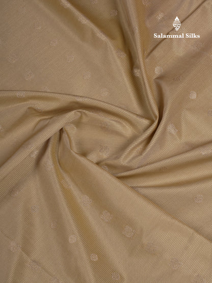 Beautiful Beige Vaira Oosi Lines Semi Silk Saree With Contrast Pink Border