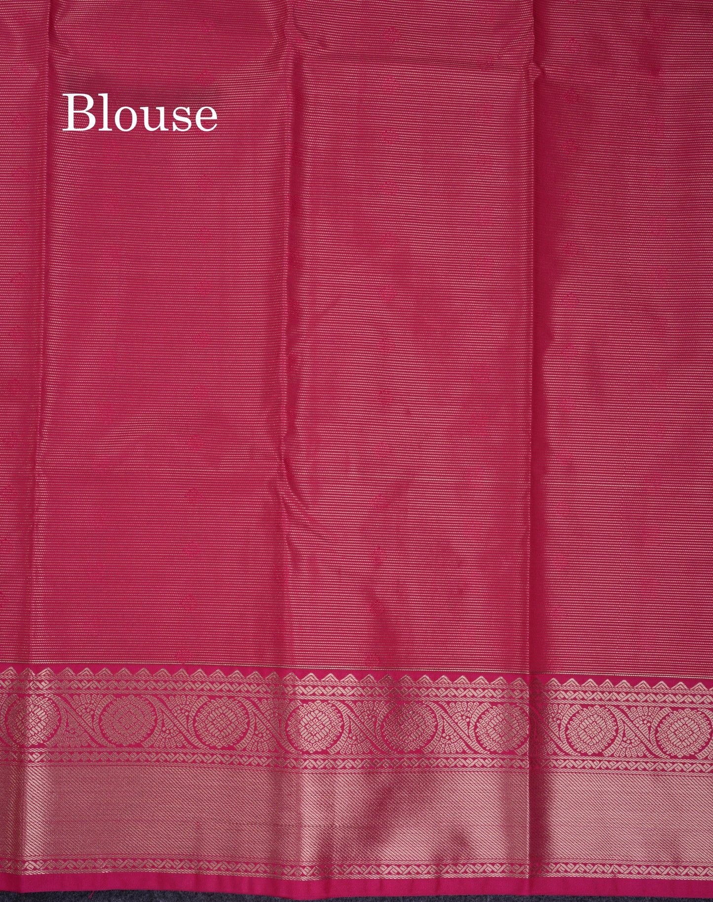Beautiful Beige Vaira Oosi Lines Semi Silk Saree With Contrast Pink Border