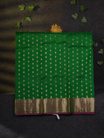 Beautiful Pure Silk Pattu Pavadai (Half White) With Contrast Chilly Red Blouse 45"