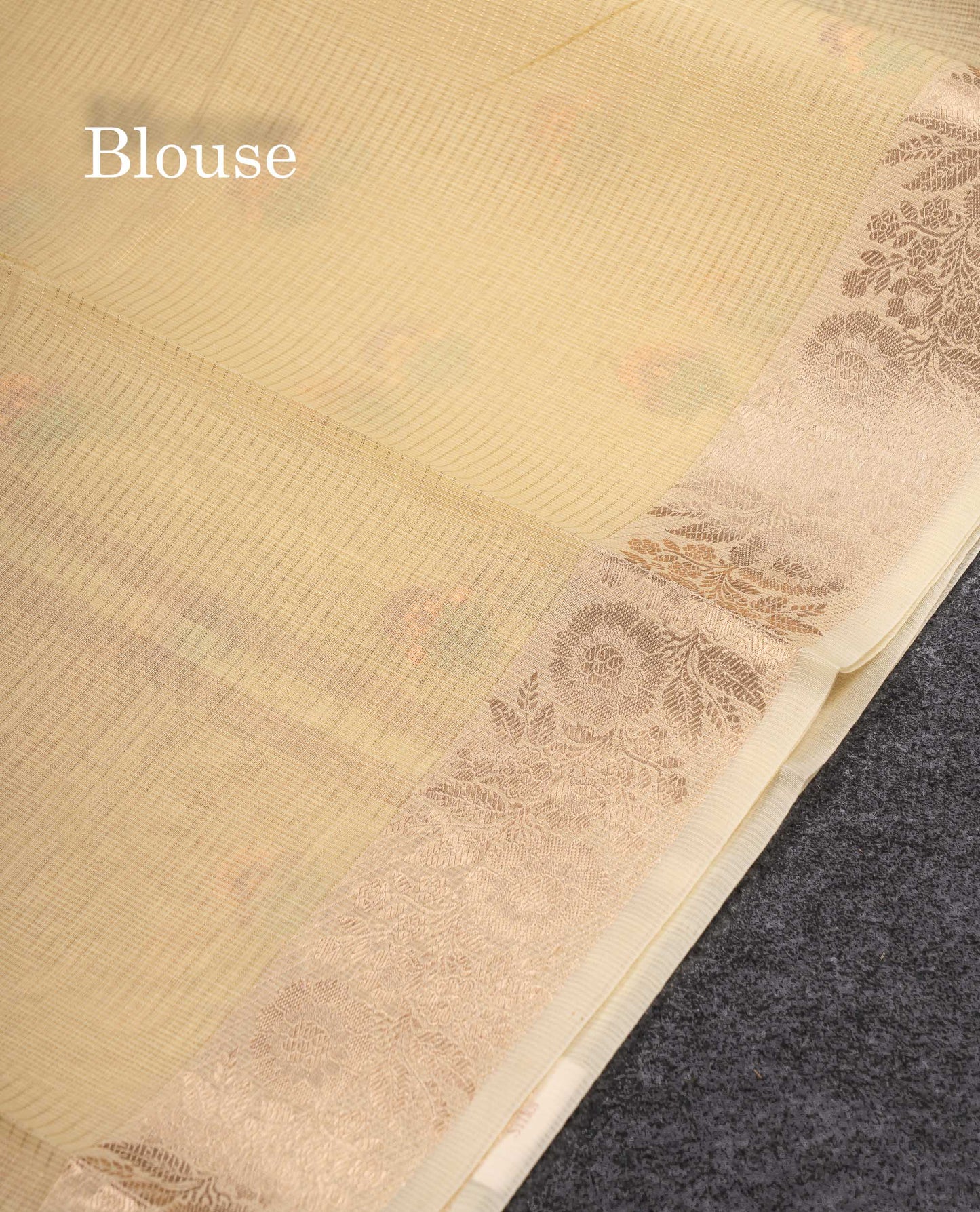Beautiful Light Lavender Embroidery Floral Design Kota Cotton  Mix Saree With Fancy Border