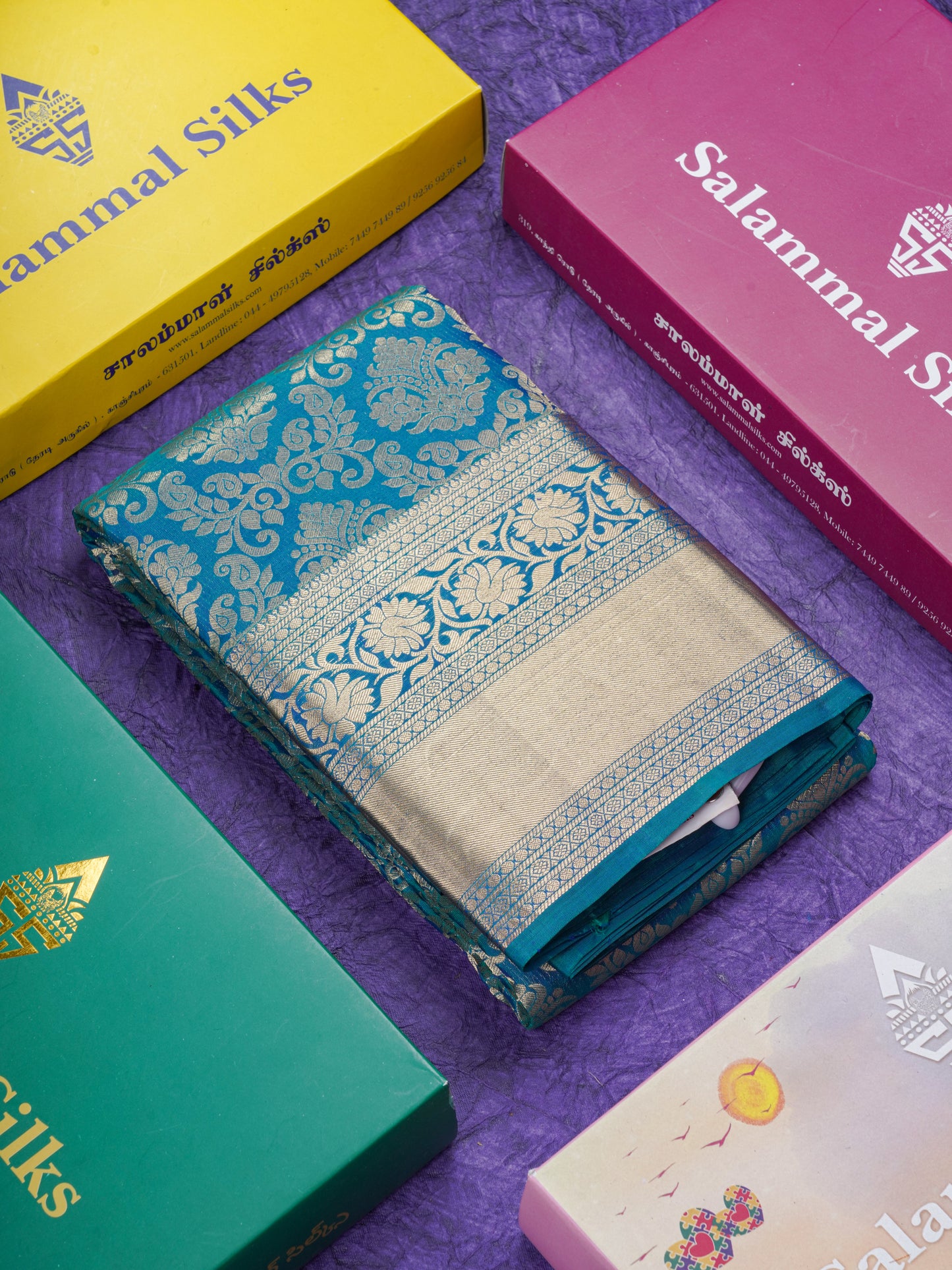 Beautiful Peacock Blue Bridal Pure Kanjivaram Silk Saree With Traditional Evening Morning Border