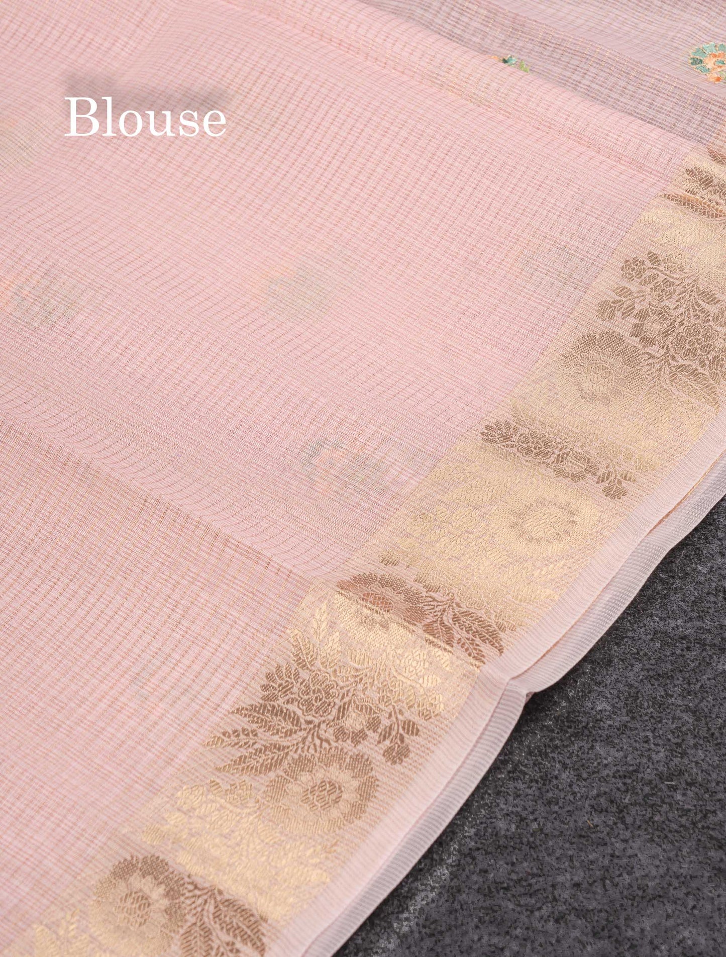 Beautiful Light Lavender Embroidery Floral Design Kota Cotton  Mix Saree With Fancy Border