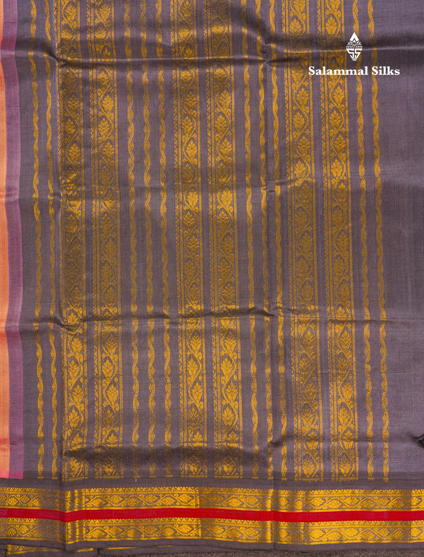 Onion Pink Pure Silk Cotton Saree With Contrast Dark Purple Traditional Border