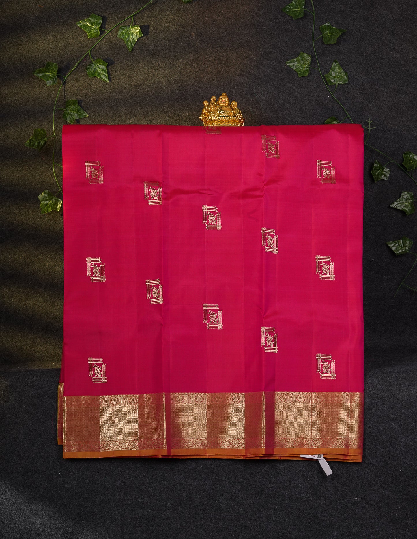Beautiful Pure Silk Pattu Pavadai (Dual Tone Pinkish Peach) With Contrast Magenta Pink Blouse 45"