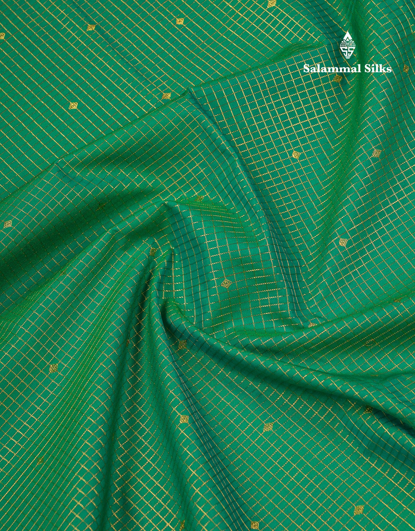 Beautiful Manthulir Yellow Checks With Butta Semi Silk Saree With Contrast Dark Brown Traditional Rettapet Border