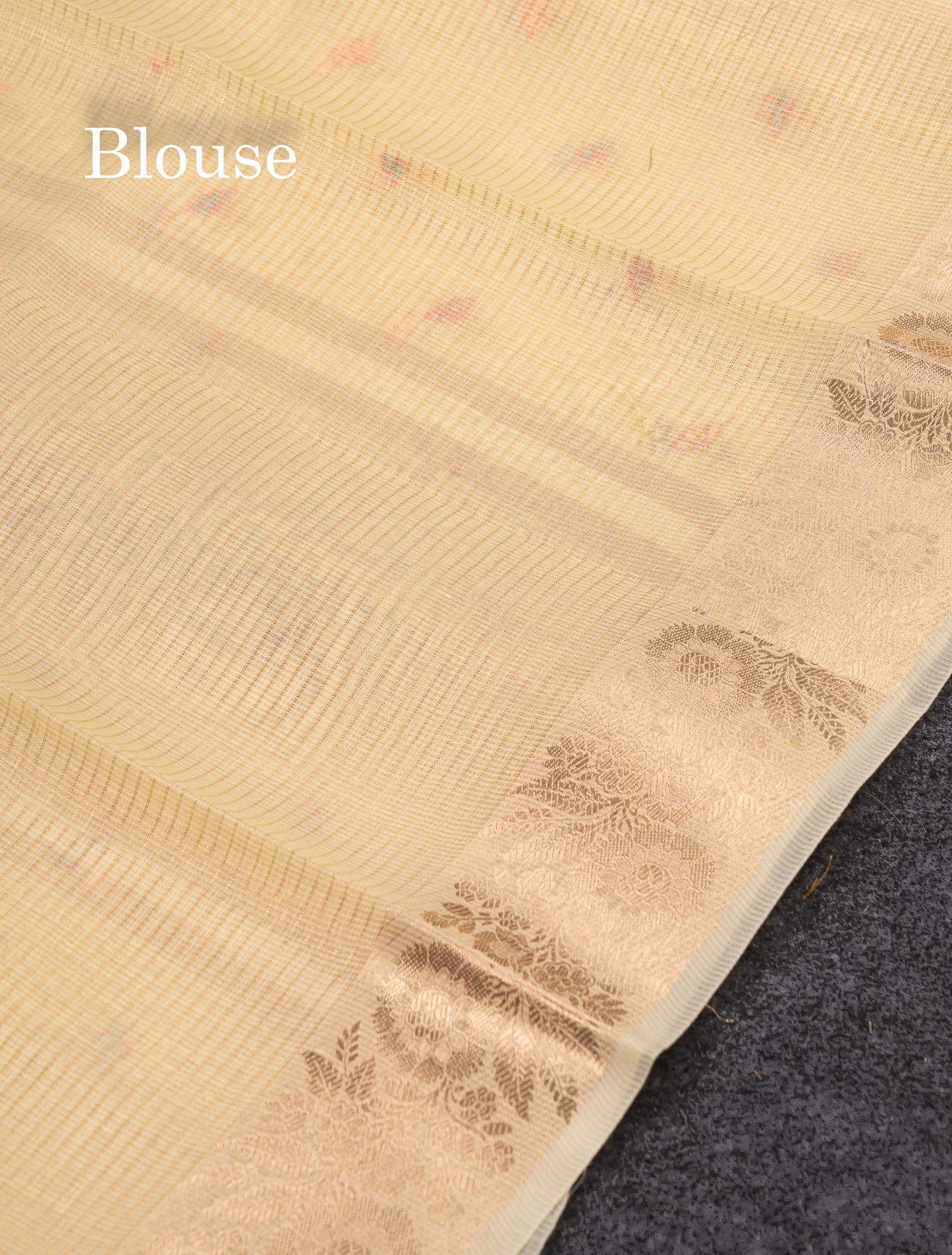 Beautiful Lavender Embroidery Floral Design Kota Cotton  Mix Saree With Fancy Border