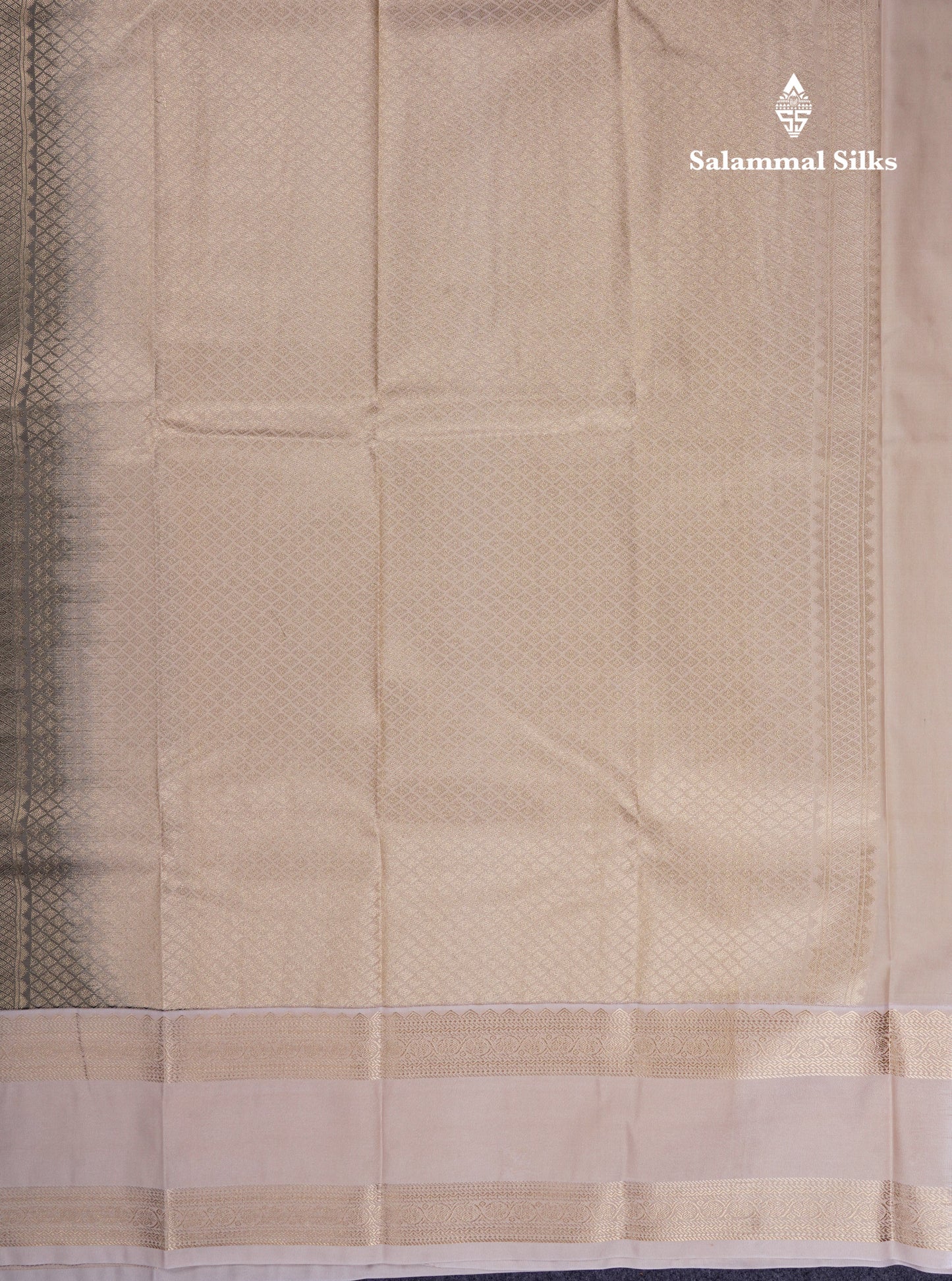 Beautiful Bottle Green Semi Silk Saree With Contrast Cream Sandal Rettapet Traditional Border