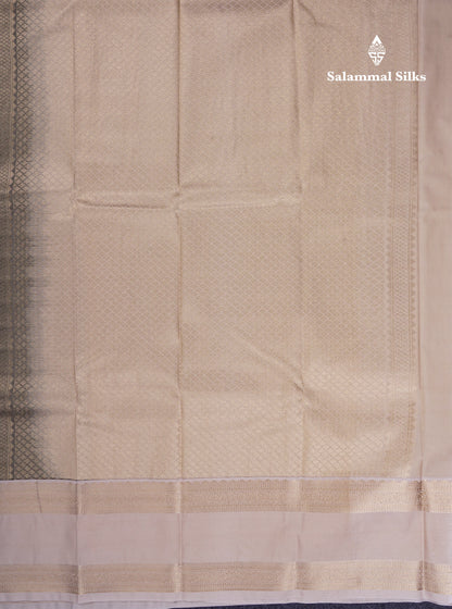 Beautiful Bottle Green Semi Silk Saree With Contrast Cream Sandal Rettapet Traditional Border