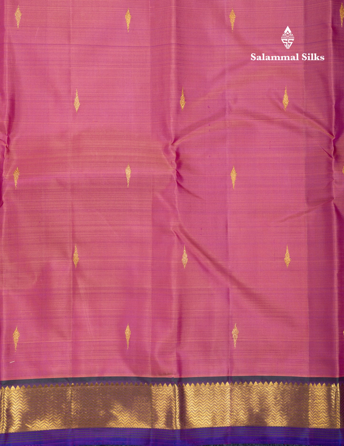 Mustard Yellow Pure Kanjivaram Silk Saree With Contrast Dark Purple Small Traditional Border