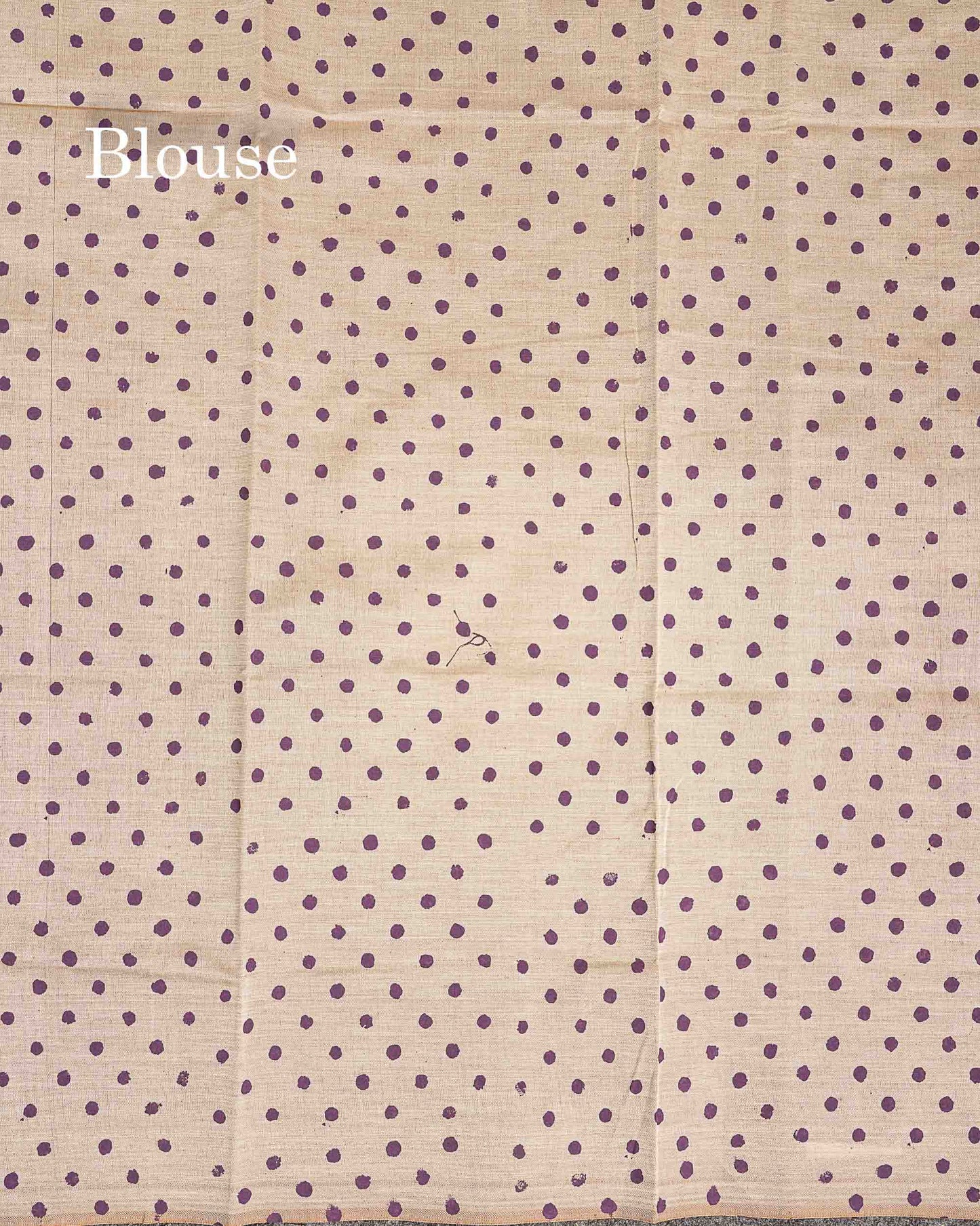South Cotton Saree - Violet Printed Saree With Contrast Cream Blouse