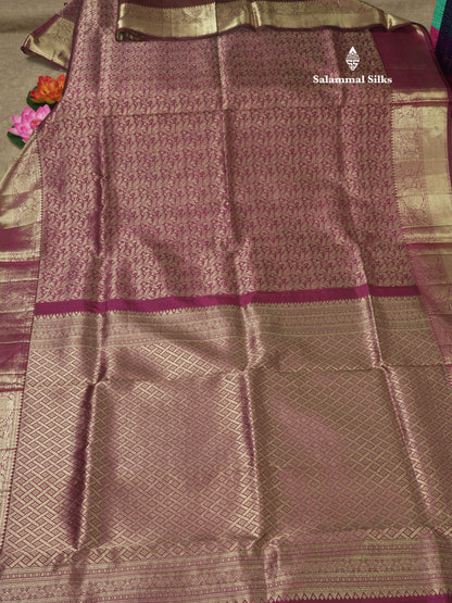 Magenta Bridal Pure Kanjivaram Silk Saree With Self Border