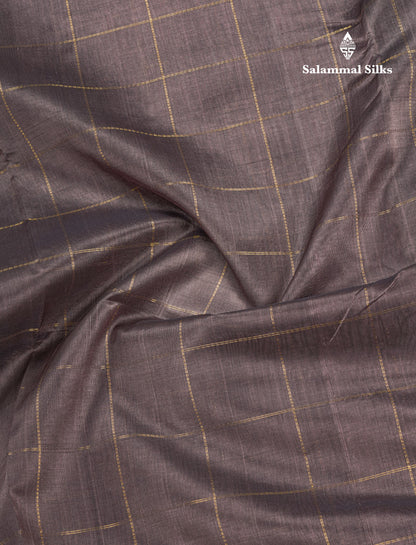 Grey Pure Silk Cotton Saree With Contrast Chilly Red Blouse