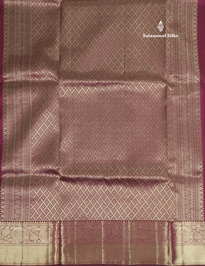 Magenta Bridal Pure Kanjivaram Silk Saree With Self Border
