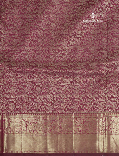 Magenta Bridal Pure Kanjivaram Silk Saree With Self Border