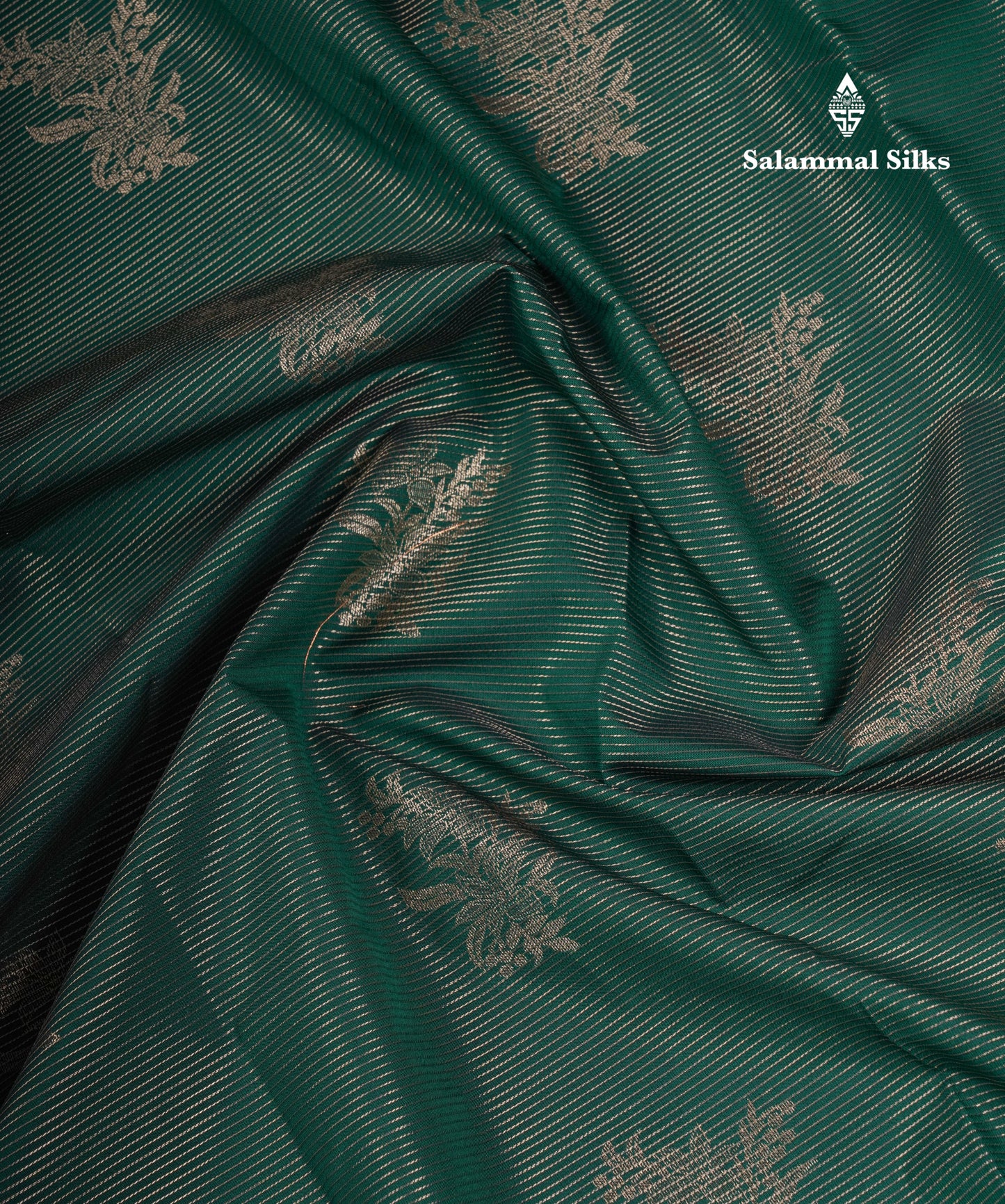 Beautiful Bottle Green Vaira Oosi Semi Silk Saree With Contrast Cream Traditional Border