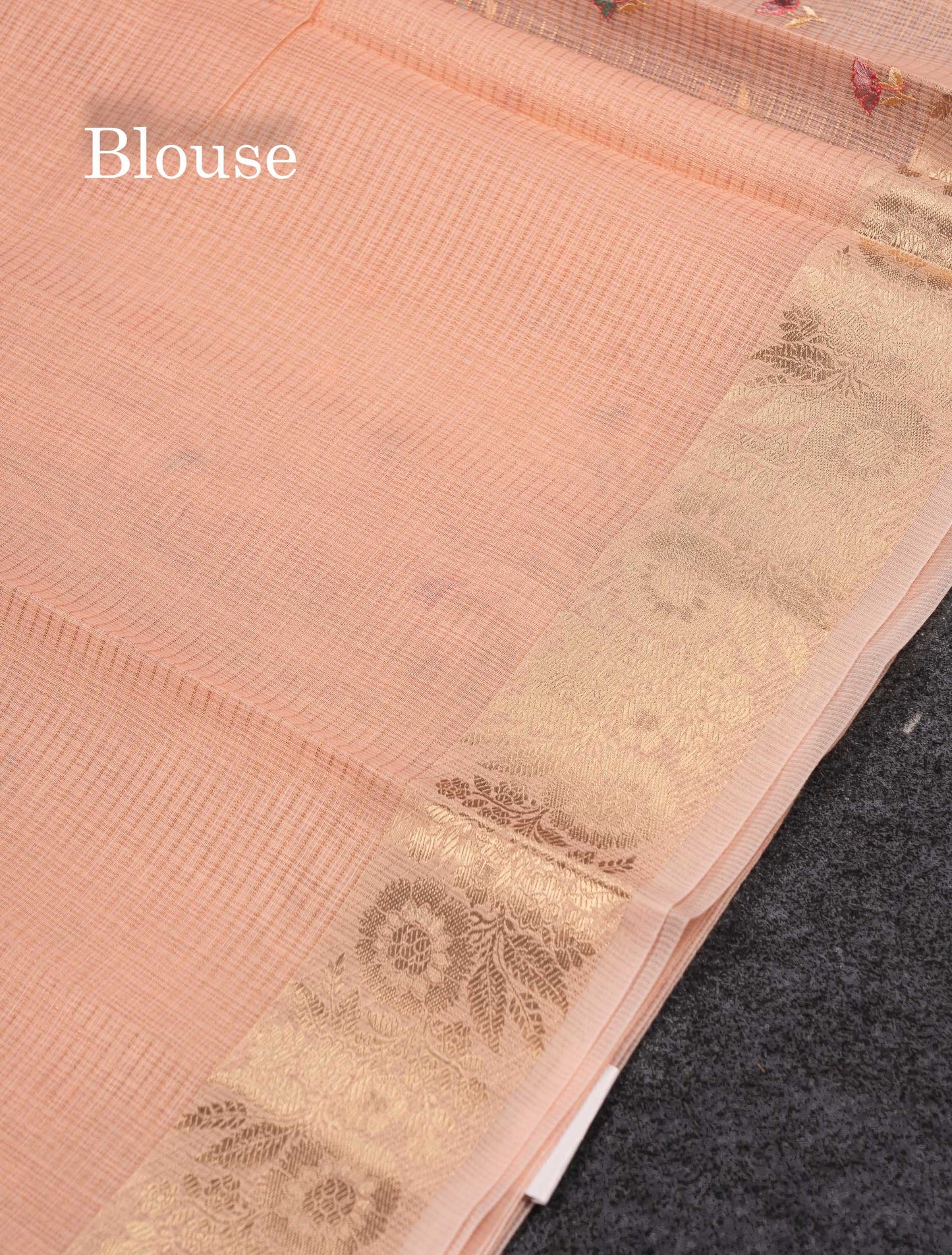 Beautiful Lavender Embroidery Floral Design Kota Cotton  Mix Saree With Fancy Border