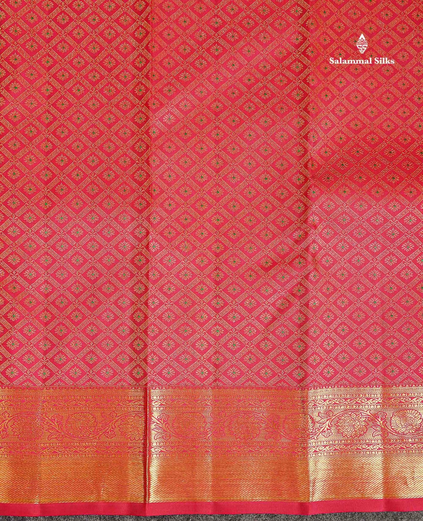 Bridal Pure Kanjivaram Silk Saree - Redish Pink Menakari Work Along With Traditional Border