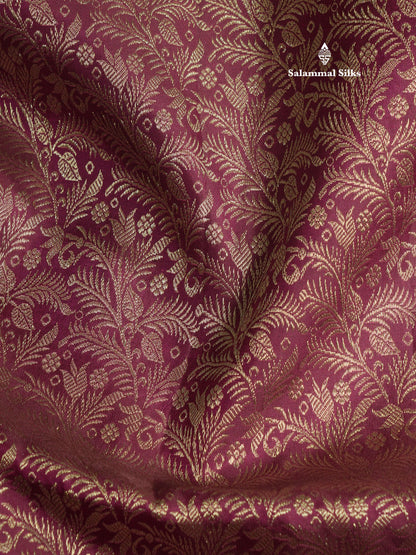 Magenta Bridal Pure Kanjivaram Silk Saree With Self Border